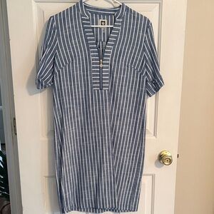 Anne Klein Navy and White Striped Top (never worn)